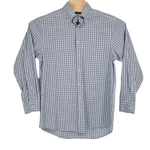 Charles Tyrwhitt Classic Fit Shirt Mens 16 34 Non Iron Blue Check Button Down